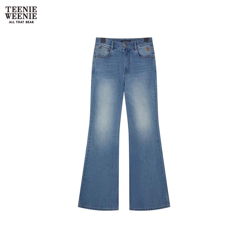 Teenie Weenie Bear Letter Denim Jeans for Women L