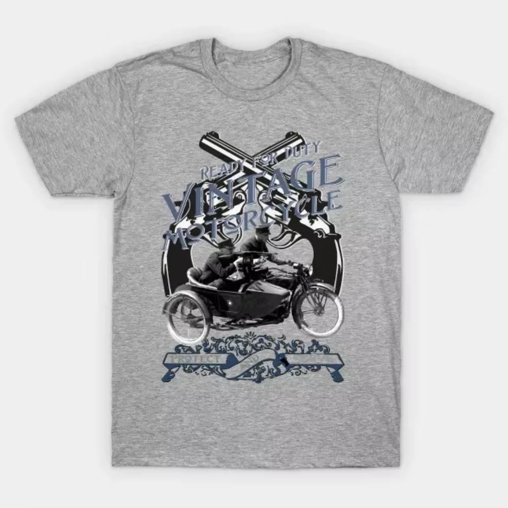 Ready for Duty - Protect & Serve. Vintage Sidecar T-Shirt 100% Cotton O-Neck Summer Short Sleeve Casual Mens T-shirt Size S-3XL