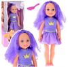 Leantoys Doll Doll In a Dress with a Crown Long Hair Brush