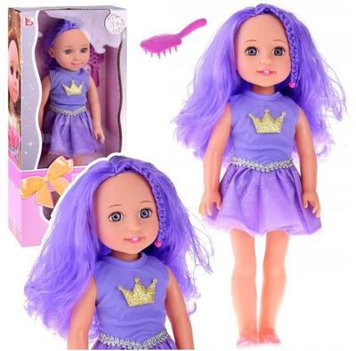 Leantoys Doll Doll In a Dress with a Crown Long Hair Brush