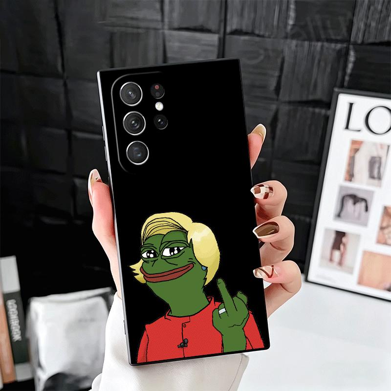 

Funny Sad Forg P-Pepe Meme Soft Phone Case for Samsung Galaxy S26 S25 Edge S24 Ultra S23 Plus S22 S21 FE S20 Black Cover Back Sh Samsung S26