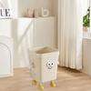 Household Waste Bin Cartoon Trash Can with Eyes Hands Legs 7L/12L/16L Cute No Lid Garbage Bin for Kitchen Bathroom Bedroom Office