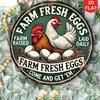 Vintage Ekul Farm Fresh Eggs Tin Sign Retro Metal Wall Decor for Kitchen Bar