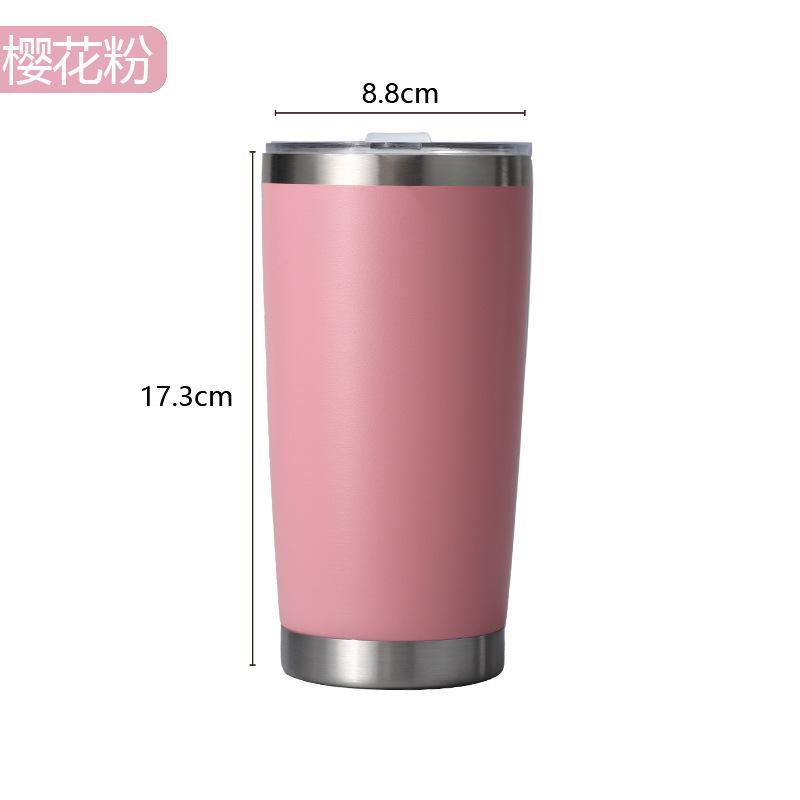 20oz 304 Stainless Steel Insulated Thermos Cups, Double-Wall Vacuum Insulation, Coffee/Beer/Party Cups with Spill-Proof Lid
