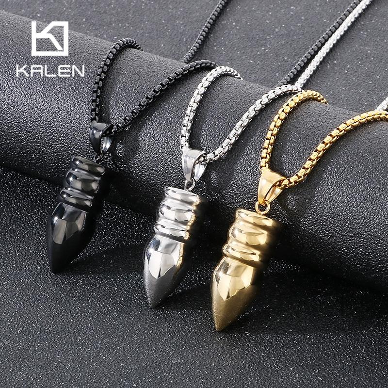 Hip Hop Glänzender Edelstahl Kugelkopf Anhänger Halskette für Männer Frauen Personalisierte Goldfarbene Accessoires Trendiger Schmuck