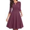 Abiti Casual da Festa Vintage da Donna a Manica 3/4 Svasati Linea ad A Swing