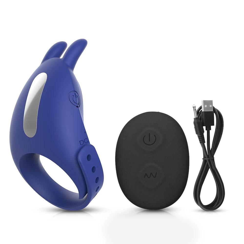 Remote Control Vibrating Penis Ring Sex Toys for Men Delay Ejaculation Clitoris Stimulation Dick Adjustable Buckle Cock Ring