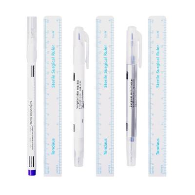 10 ks Fix na microblading s dvojitým hrotem a papírovým pravítkem, Vodotěsný kožní fix, Make-up pro polohování obočí