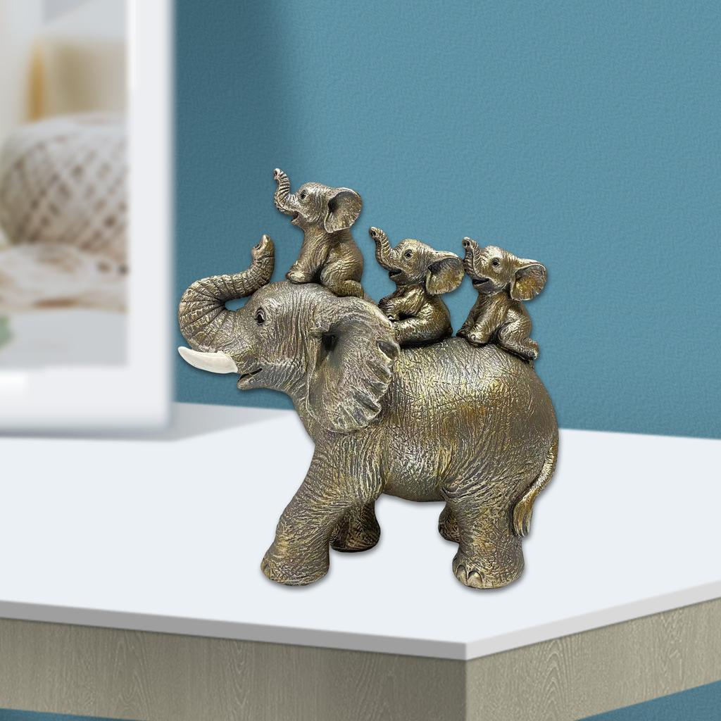 Elegant Resins Elephant Mother and Baby Figurine Sculpture for Home Decoration Collectible Ornament and Gift Giving
