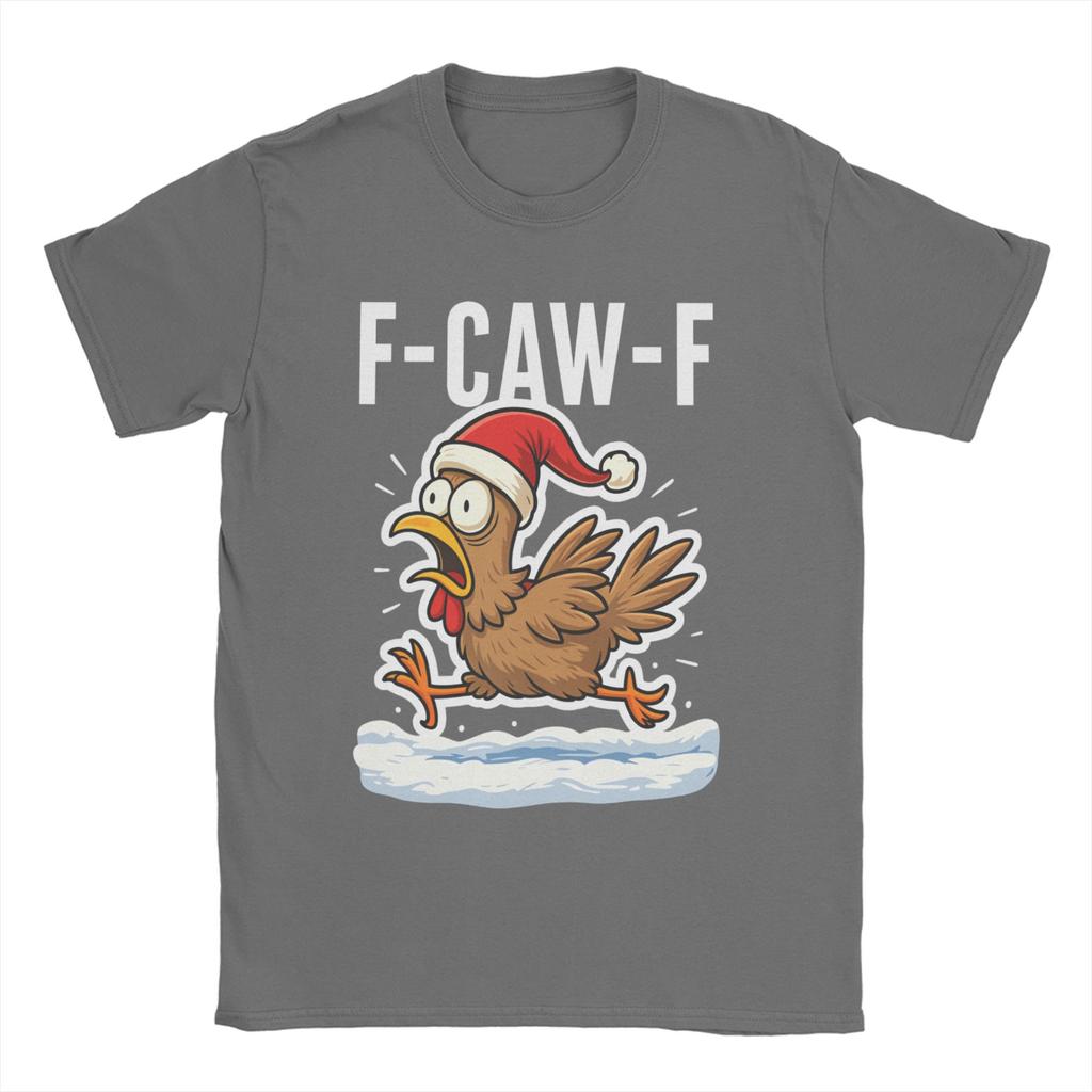 Awesome F Caw F Rooster Funny Bird Fcawf Chicken T-Shirt Men Crewneck Cotton T Shirts  Short Sleeve Tee Shirt Gift Idea Clothing