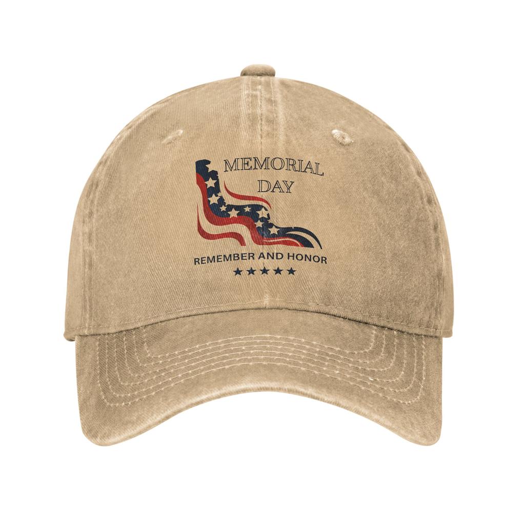 Memorial Day Patriot Unisex Women Baseball Cap Remember and Honor Distressed Denim Hats Cap Outdoor All Seasons Travel Snapback Cap