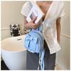 Sac à dos en cuir synthétique style coréen avec nœud papillon pour femme Sac à bandoulière matelassé léger