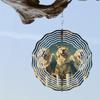 3D Rotating Dog Windmill Pendant Cute Metal Style Turntable Decor Handmade Foldable Wind Chime for Lantern Festival Birthday Party