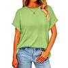 2026 Sommer Damen Einfarbig Locker Rundhals Kurzarm T-Shirt