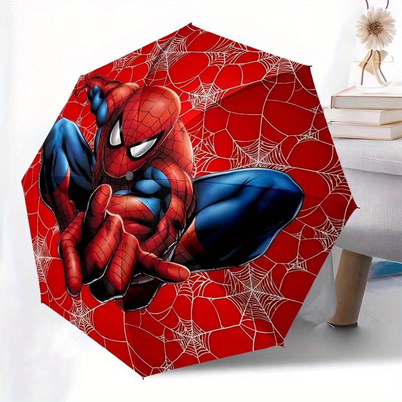 1 Auto Open Spider Man, Web Themed Colorful 8 rib Portable Umbrella for Men and Women, A Compact Commuting Companion Suitable for Daily Drin