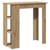 Bar Table with Shelf Artisan Oak Finish 102 X 50 X 103.5 Cm Engineered Wood