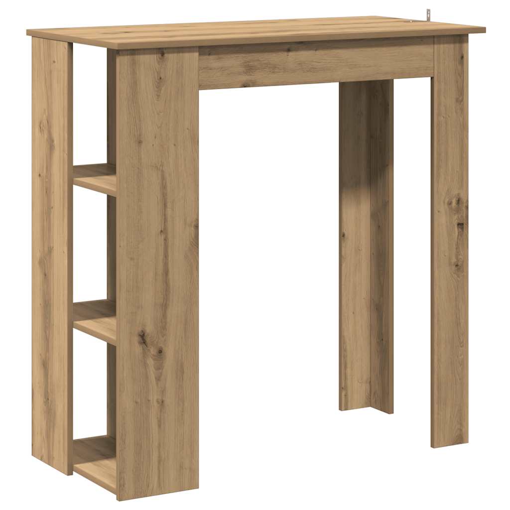 Bar Table with Shelf Artisan Oak Finish 102 X 50 X 103.5 Cm Engineered Wood