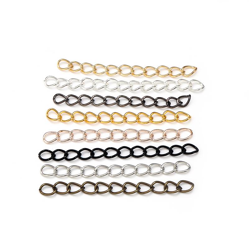 100 pièces/Lot 50mm 70mm Chaînes de Queue en Gros Chaîne d'Extension Allongée pour Bracelets Colliers Fabrication de Bijoux DIY Vente en Gros
