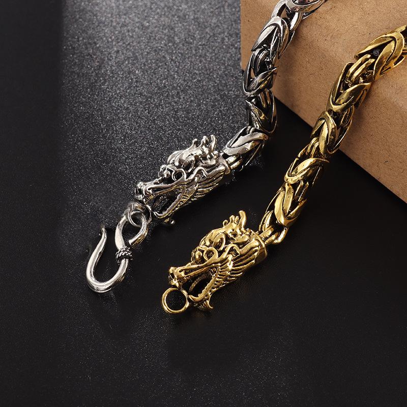 Hot Selling Mens Trendy Retro Domineering Double Head Bracelet Classic Texture Jewelry