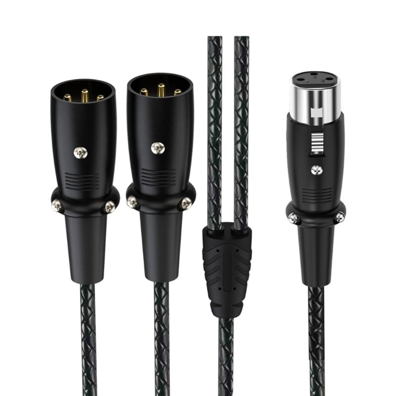 

Professional 3Pin Splitter Cable 1 Female to 2 Male Microphone Cable 3Pin Y Splitter Cable Balanced Splitter Cord