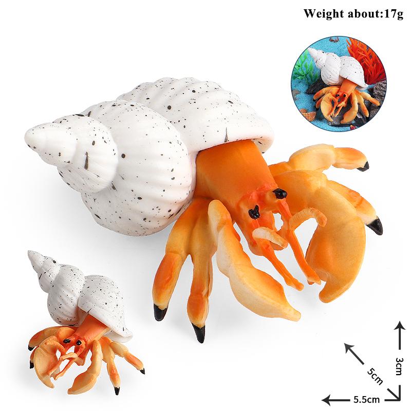 Oenux Ocean Starfish Sea Anemone Coral Jellyfish Squid Shrimp Crab Shark Animals Model Action Figures Pvc Miniature Kid Toy Gift