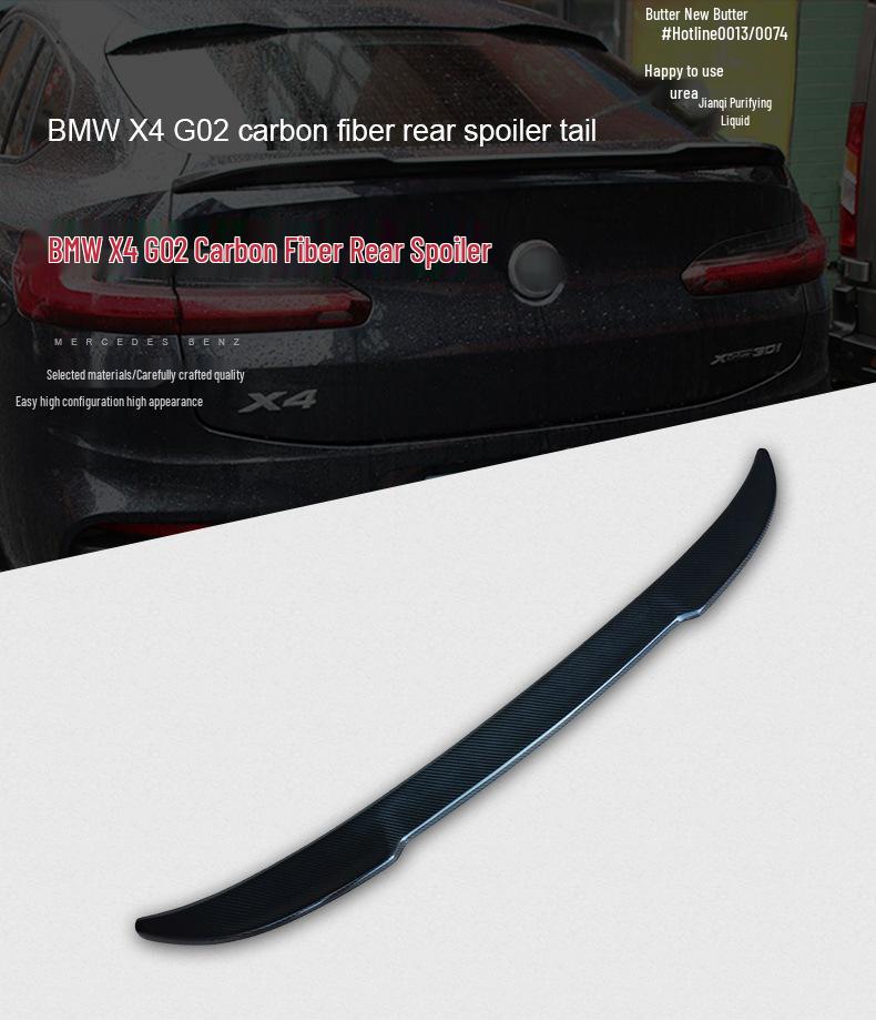 BMW X4 G02 Carbon Fiber Rear Spoiler & Diffuser, CS Style Lip Modification