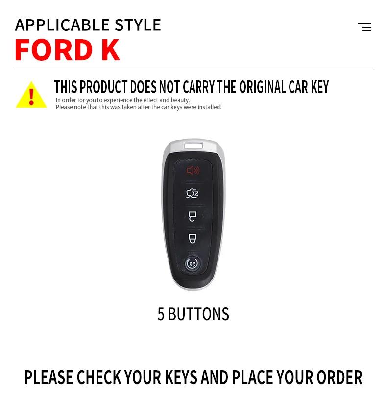 Styling Mouldings Zinc Alloy Car Remote Control Key Case Cover Shell Fob Holder For Ford Focus Edge Explorer Expedition C-Max Es