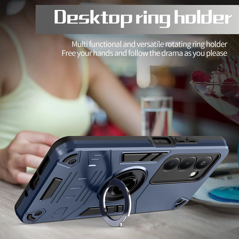 For Xiaomi Redmi 15 4G (EU) (171mm)/Redmi 15 5G (EU) (171mm) Case with Ring Holder Kickstand PC + TPU Anti-Fall Phone Cover