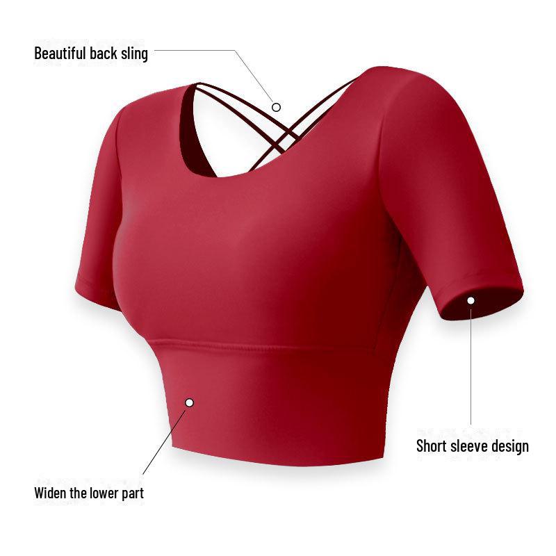 Introducing the Nude Shockproof Sports Bra for Women: Skin-Friendly, Beautiful Back Design - Perfect for Running, Fitness, and Yoga.
