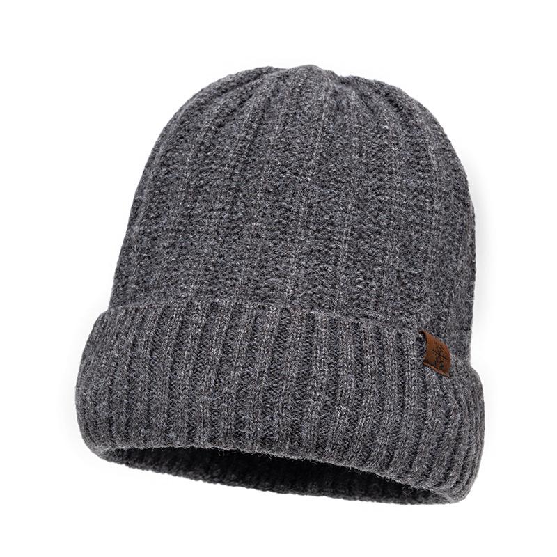Hat Men's Autumn Winter Warm Cold-Proof Knitted Hat Women Ear Protection Hat Big Head Wool Hat