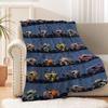 Cartoon Truck Flannel Blanket Bigfoot Car Digital Printed Blanket