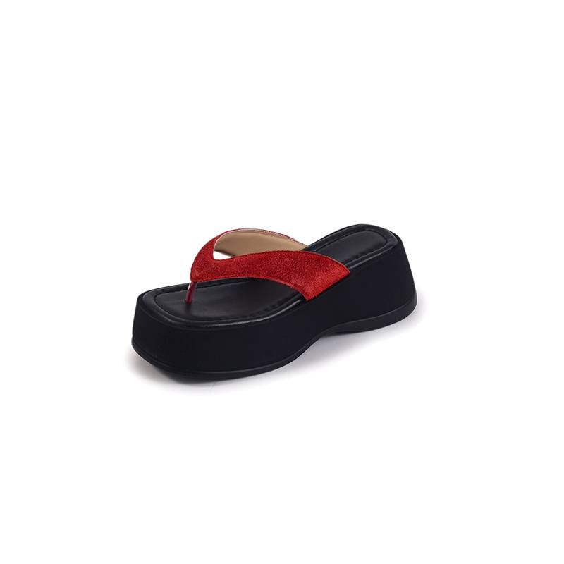 Krazing Pot Natural Skin Horsehair Handmade Summer Size 40 High Quality Slip On French Chic Flat Platform Flip Flops Women Peep Toe Sandals