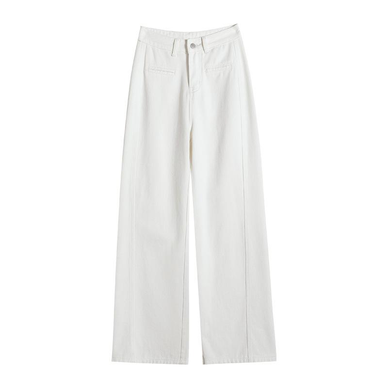 White Wide-leg Jeans for Women In Spring and Summer Thin New Style Versatile Fashion Trendy Loose Slimming Straight Pants