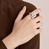 Hermes Bague Croisette Argent Grande Bague en Argent 925 Bijoux Unisexe H104587B-000