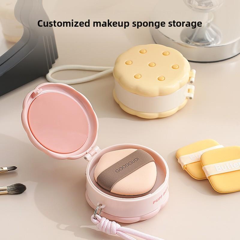 Portable Double-layer Powder Puff Storage Box, Air Cushion Dedicated Small Box, Acrylic Desktop Organizing Box, Cosmetics Storage Rack