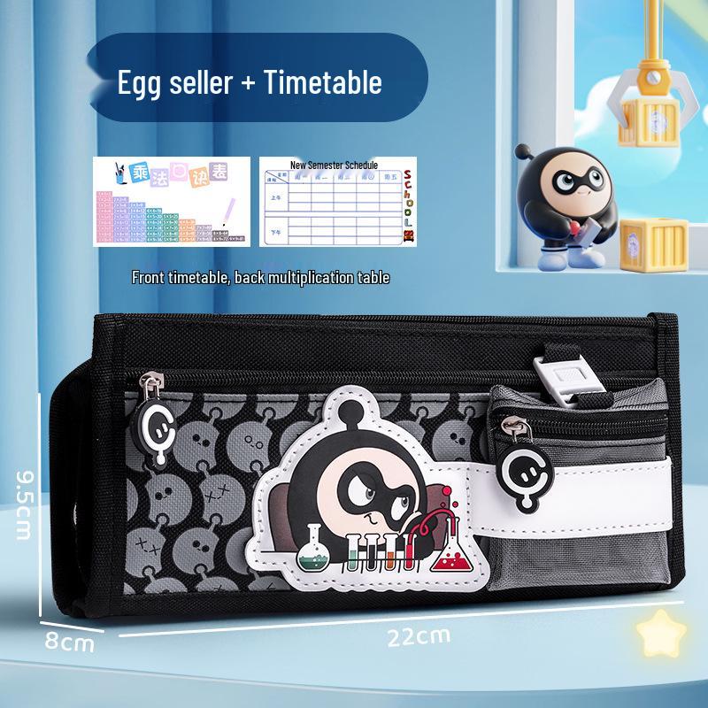 Egg Party Multi-layer Pencil Case - Dora Style Large Capacity Stationery Bag for Boys