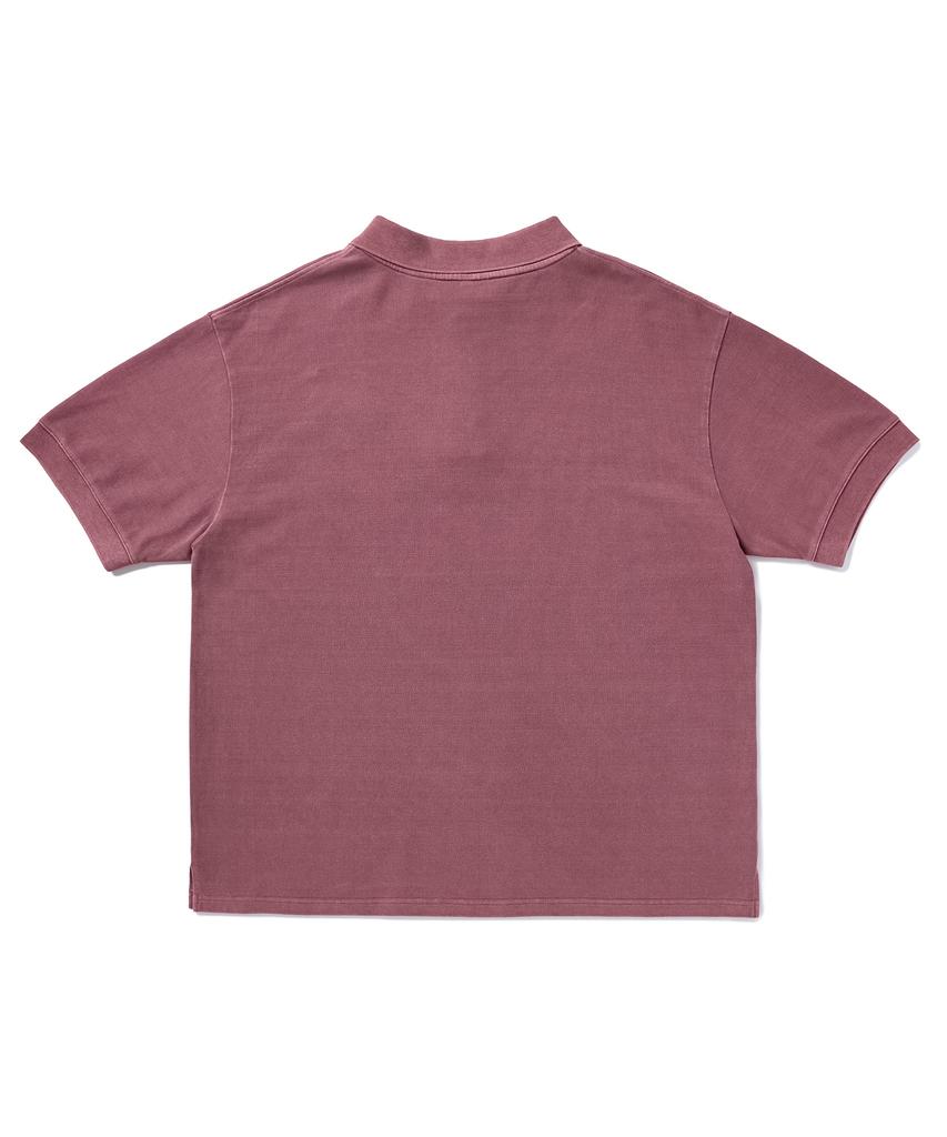 MINIMALPROJECT Minimal Pigment Short Sleeve Collared T-Shirt Mkt104 [Indie Pink]
