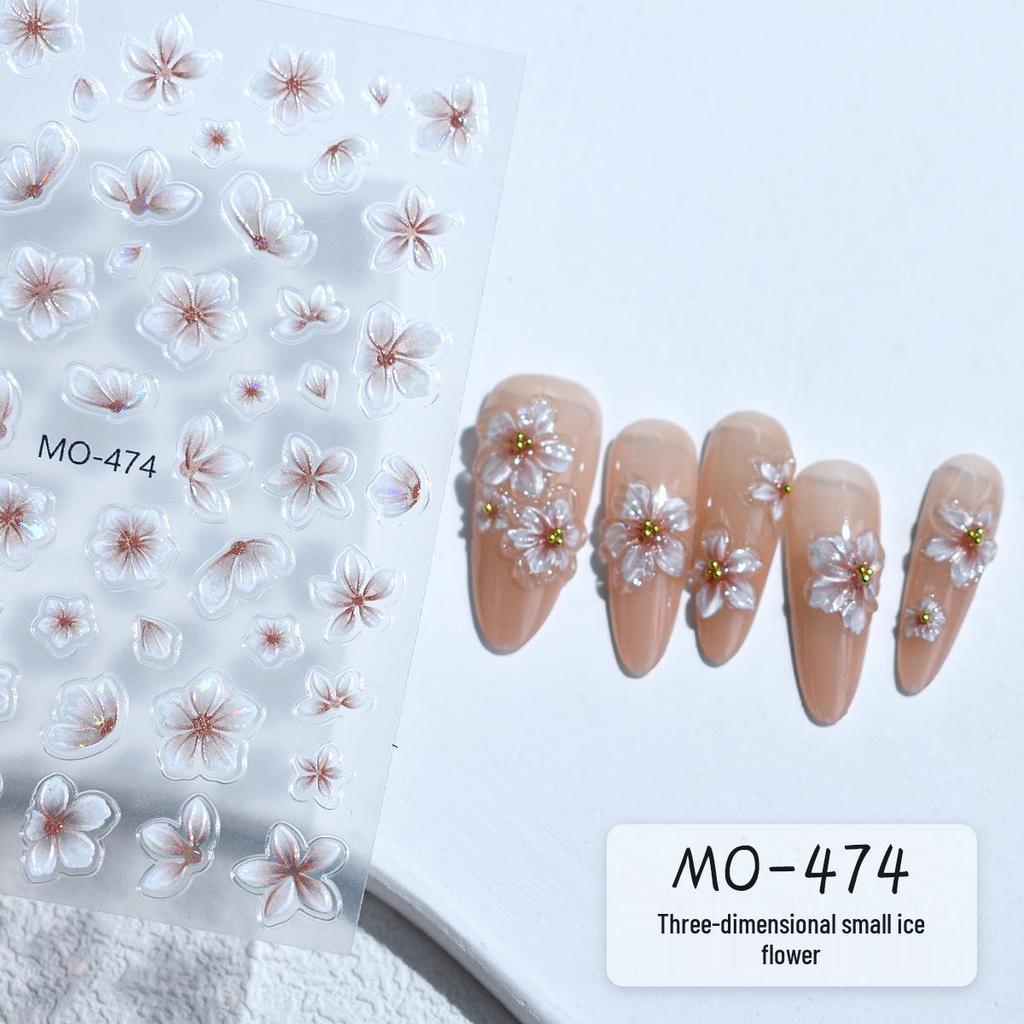 Ice Crystal Flower Nail Stickers - Sweet & Simple Nail Art for DIY Decor