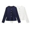 European Style Women's Fashion Skirt Hem Knit Cardigan & Straight Skirt Set