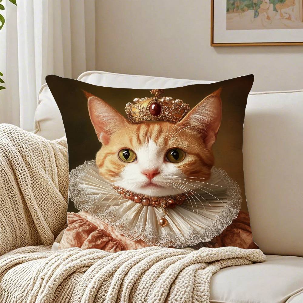 Cute Cat Printing Decorative Pillow Case Pattern Printed Pillowcase For Living Room Sofa Cushion Cover & Bedroom Decor