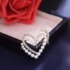 Heart Pearl Classic Brooch Pins Clothing Dress T-Shirt Heart Scarf Brooches