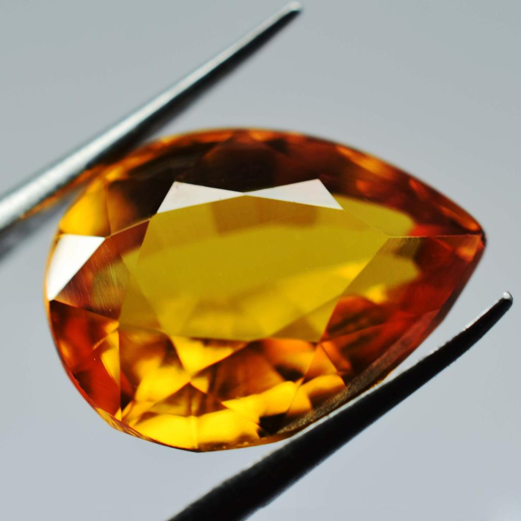 Pendant Size 8.20 Ct Yellow Sapphire Pear Cut Ring Size Loose Gemstone CERTIFIED
