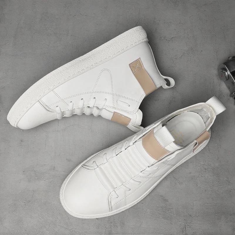 Scarpe da Uomo alla Moda in Vera Pelle Sneakers Stivali da Uomo Moda Casual Stivaletti alla Caviglia Uomo Scarpe con Zeppa per Uomo Scarpe di Lusso di Design