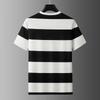 Men's Plus Size Striped Cotton Blend Round Neck T-Shirt