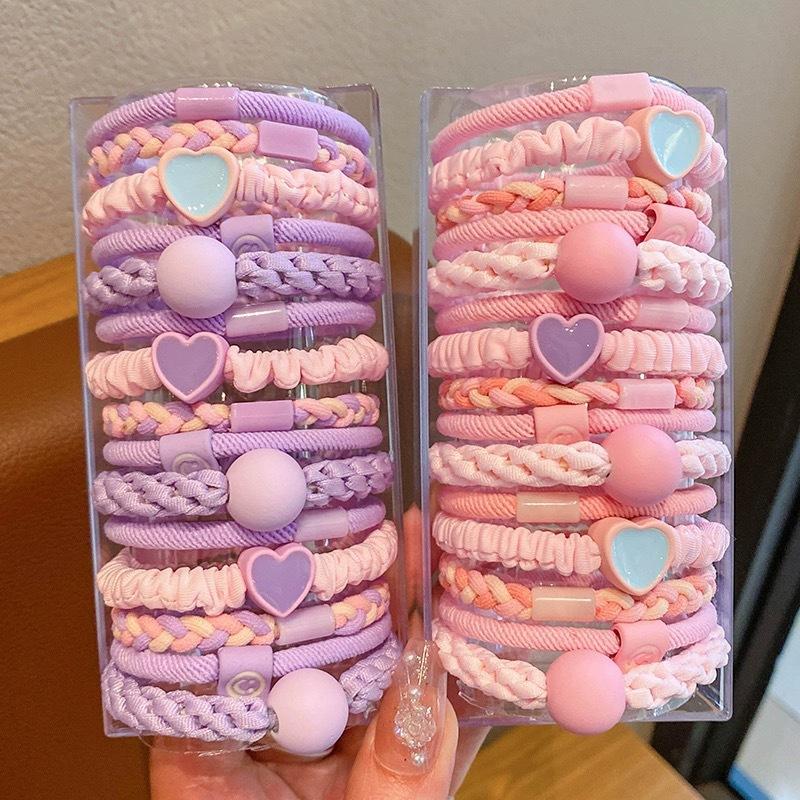 Children's Hair Band Simple Color Rubber Band High Value Girl Ball Head Ponytail Head Rope Little Girl Hair Rope