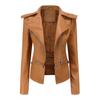Women's European Size Leather Jacket with Detachable Hem - New Spring & Autumn Fashion 2023