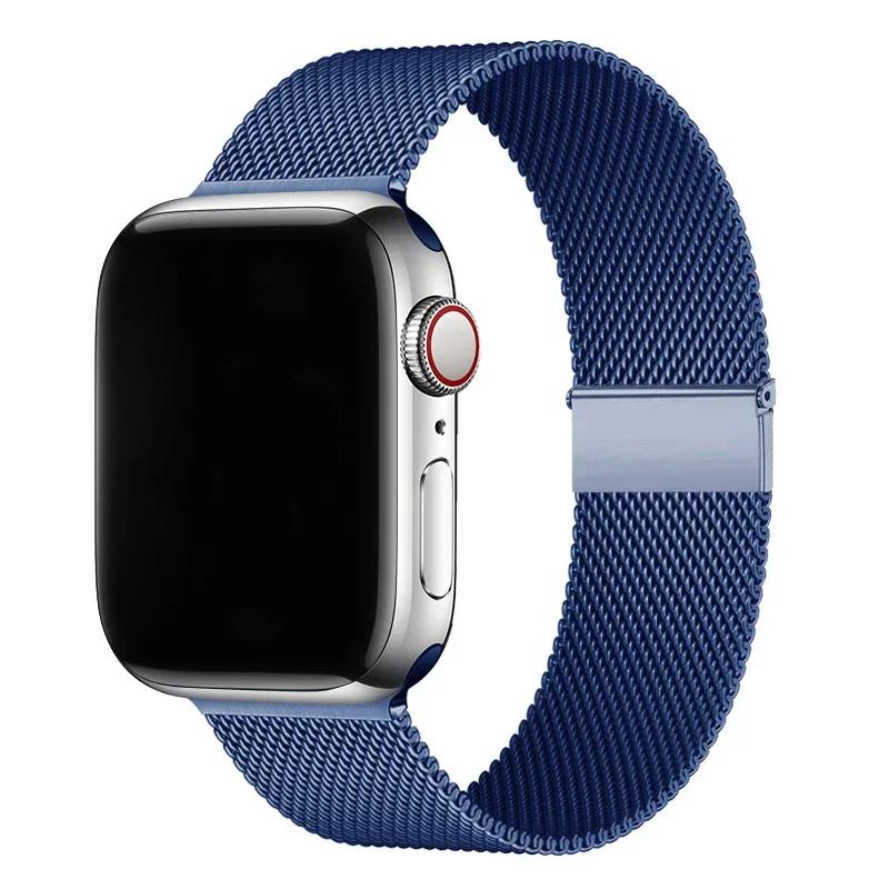 Milanese Loop Band for Apple Watch Strap Ultra 49mm 46mm 45mm 44mm 41mm 40mm Metal Wristband Bracelet Iwatch Series 9 8 7 6 5 4 3 SE