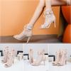 Women's High Top Ballroom Dance Shoes Boots Salsa Tango Shoes Girl Fashion Party Mesh Cuto