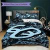 Purple Swirl Marble Logo 3Pcs Bedding Set, Psychedelic Fluid Background 3Pcs Bed Decor Set