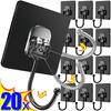20/1 Stück Schwarze Spurlos Haken Multifunktionale Wand Stark Klebend Haken Tür Schlüsselanhänger Kleidung Haken Badezimmer Küchenzubehör